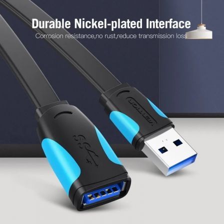 Vention Cable Alargador USB 3.0 Macho a Hembra 1m Negro y Azul